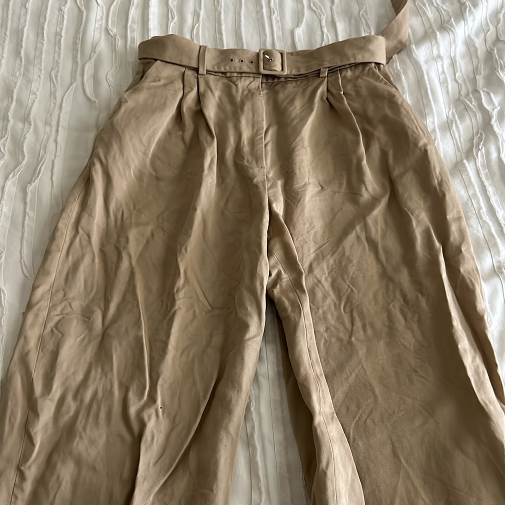 & Other Stories Khaki Pants with Belt - Picture 2 of 9